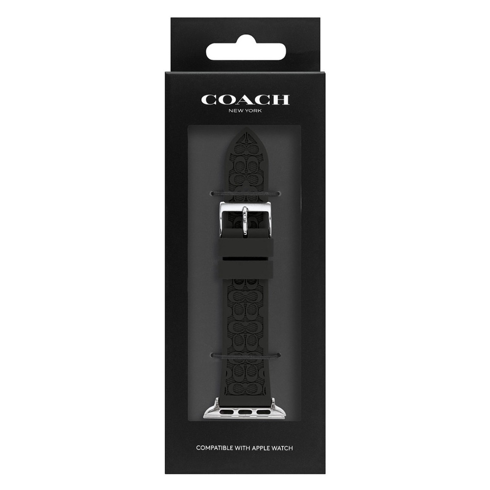 NWT Coach Black Leather Apple Watch Band